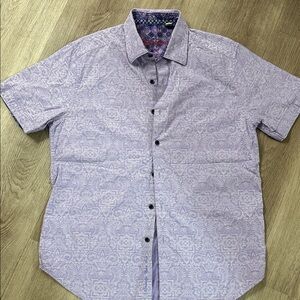 Robert Graham Light Lavender Paisley Short-Sleeve Button-Down Shirt